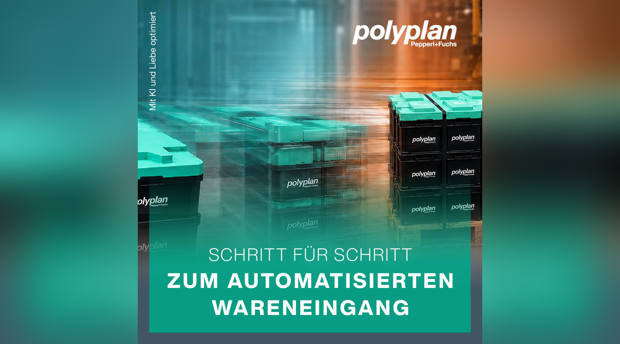 Polyplan von Pepperl+Fuchs: Industrieroboter mit KI-gestützter Objekterkennung zur automatisierten Bearbeitung und zum präzisen Schneiden von Kunststoffbehältern.